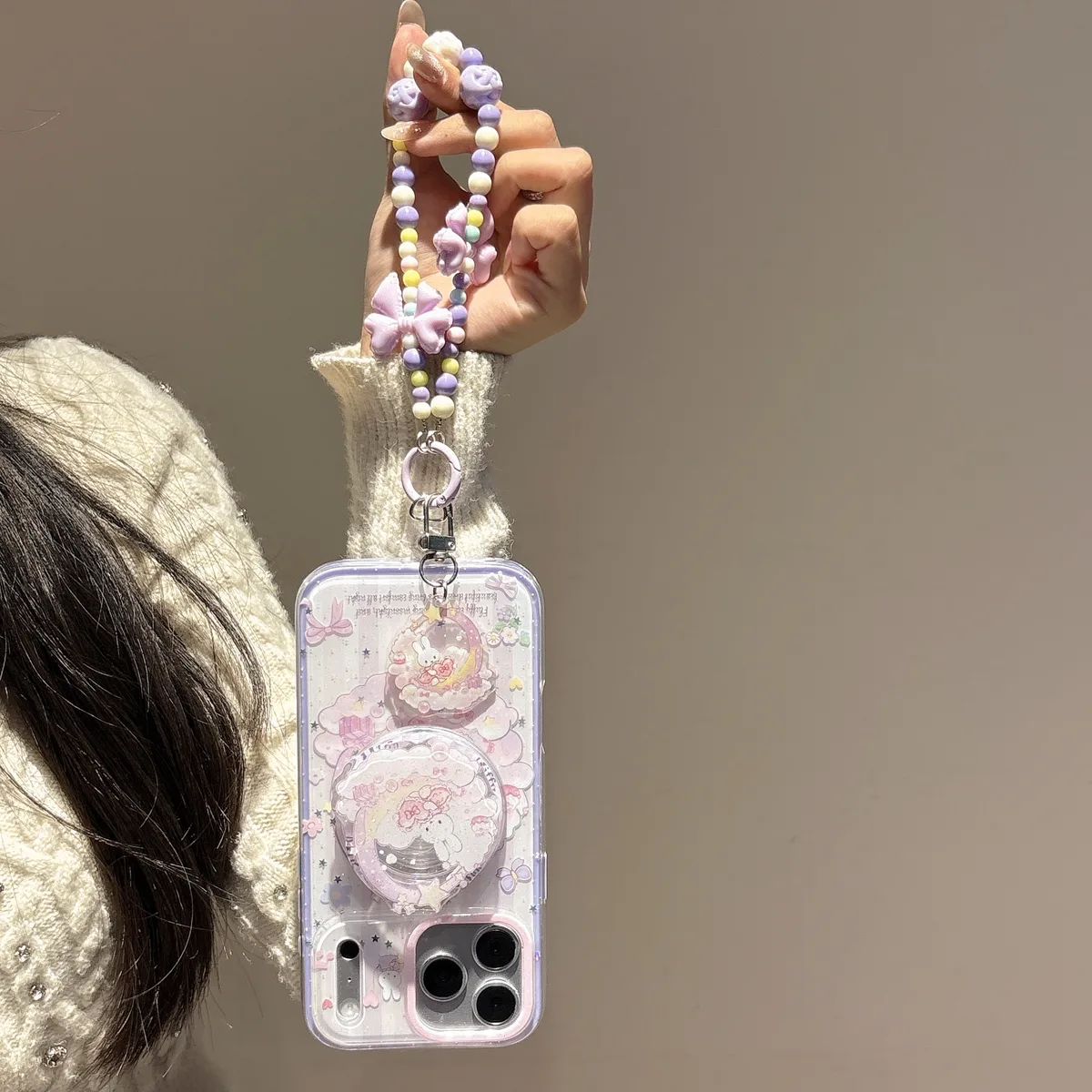Miffy Kawaii 3D Magnetic Phone Case with Beaded Strap for iPhone 17 16 15 14 13 Pro Max — MagSafe